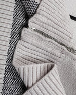 모터사이클 스타일 카디건 스웨터