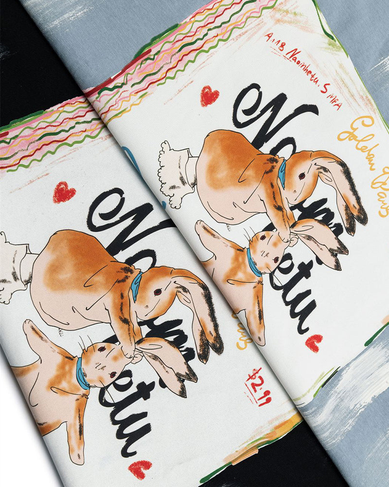 만화 토끼 반팔