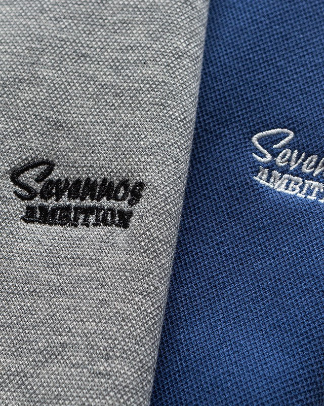 Stripe embroidered polo short sleeves