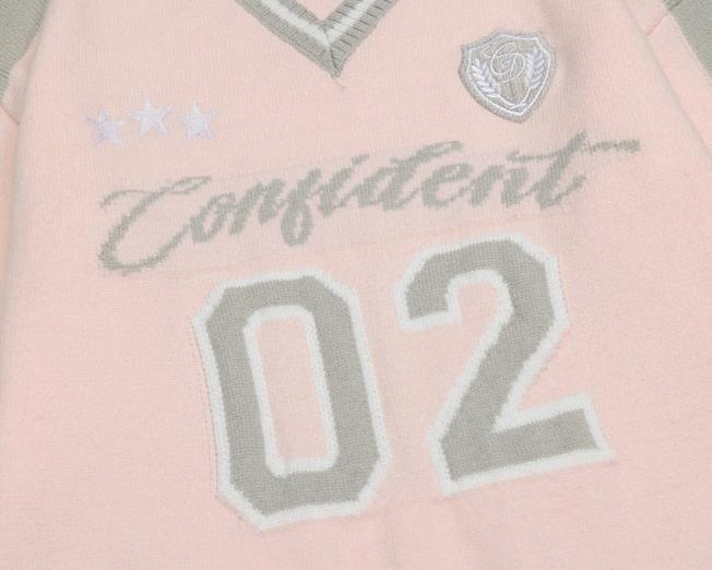 復古撞色長袖針織衫