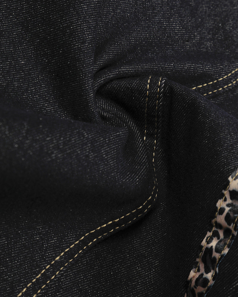 Loose leopard print jeans