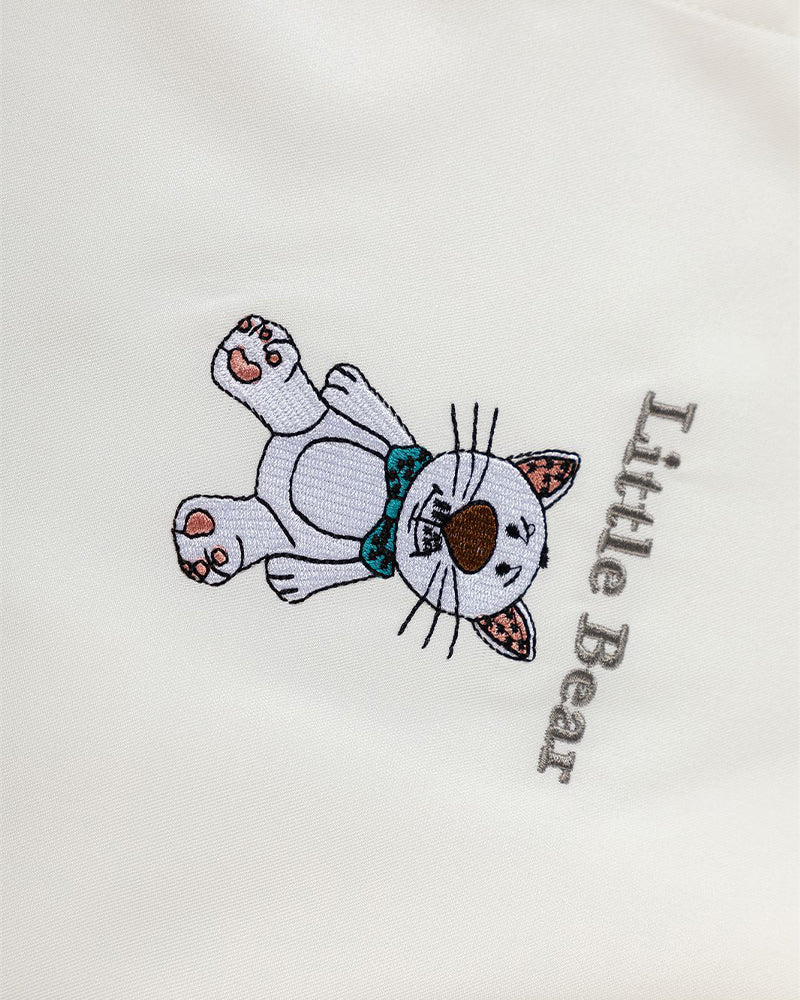 Embroidered Puppy Short Sleeve Shirt
