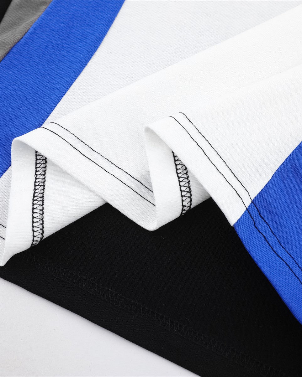 레트로 스포츠 컬러블록 반팔