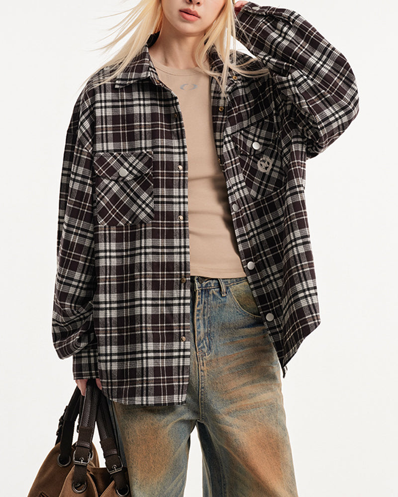 vintage plaid long sleeve shirt