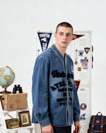 Washed letter jacket