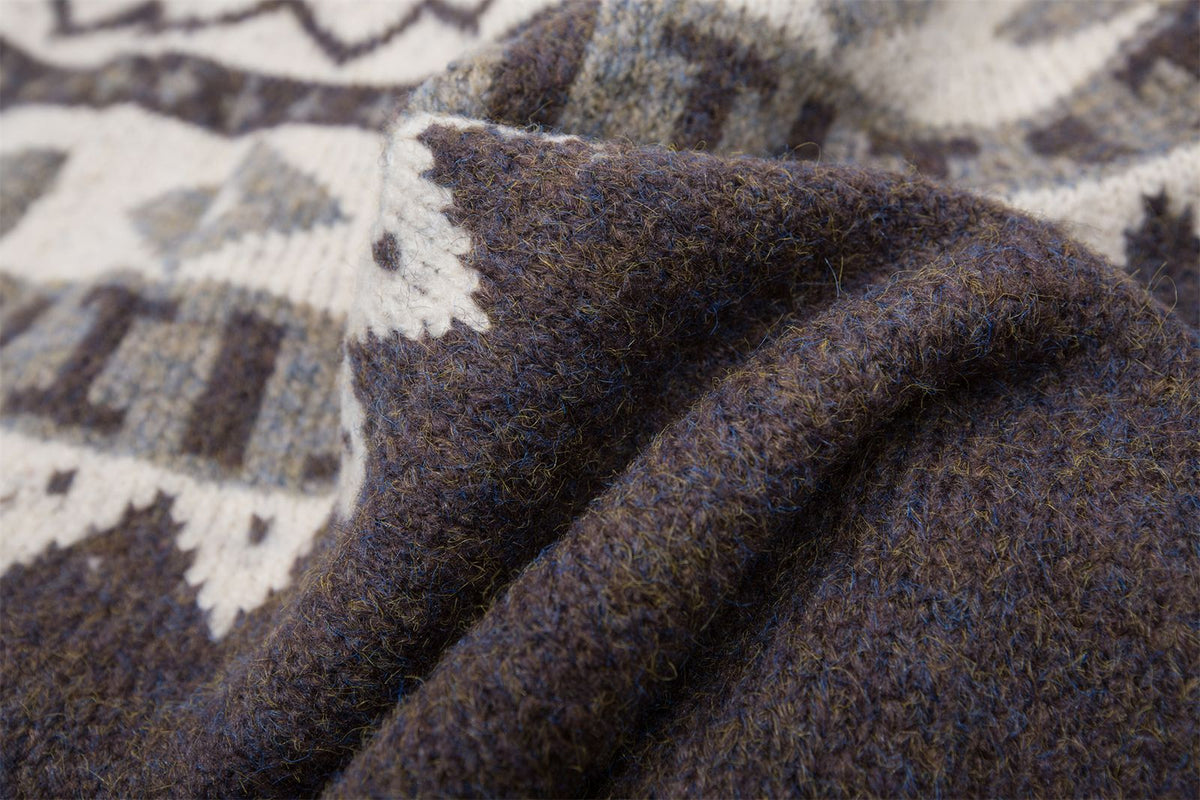 vintage horn button hooded cardigan