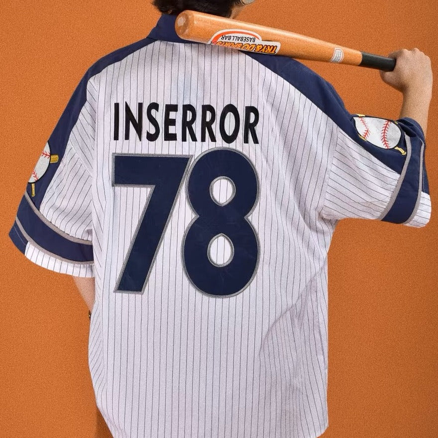 American retro vertical striped baseball shirt