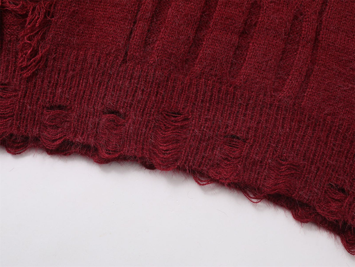 Vintage Butterfly Tassel Crew Neck Sweater