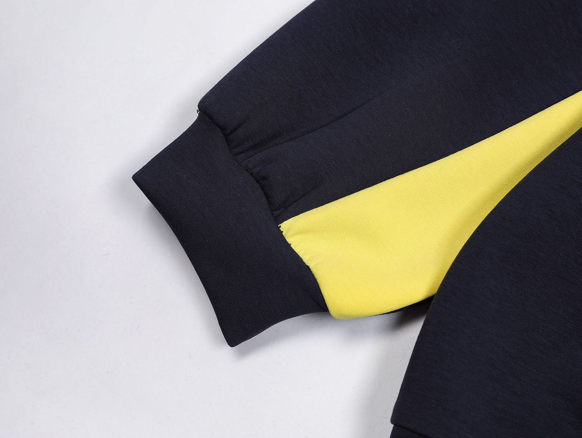 Retro color block crew neck sweatshirt