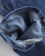 水洗牛仔直筒褲