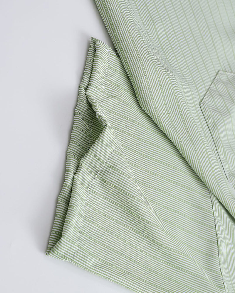 embroidered striped short-sleeved shirt