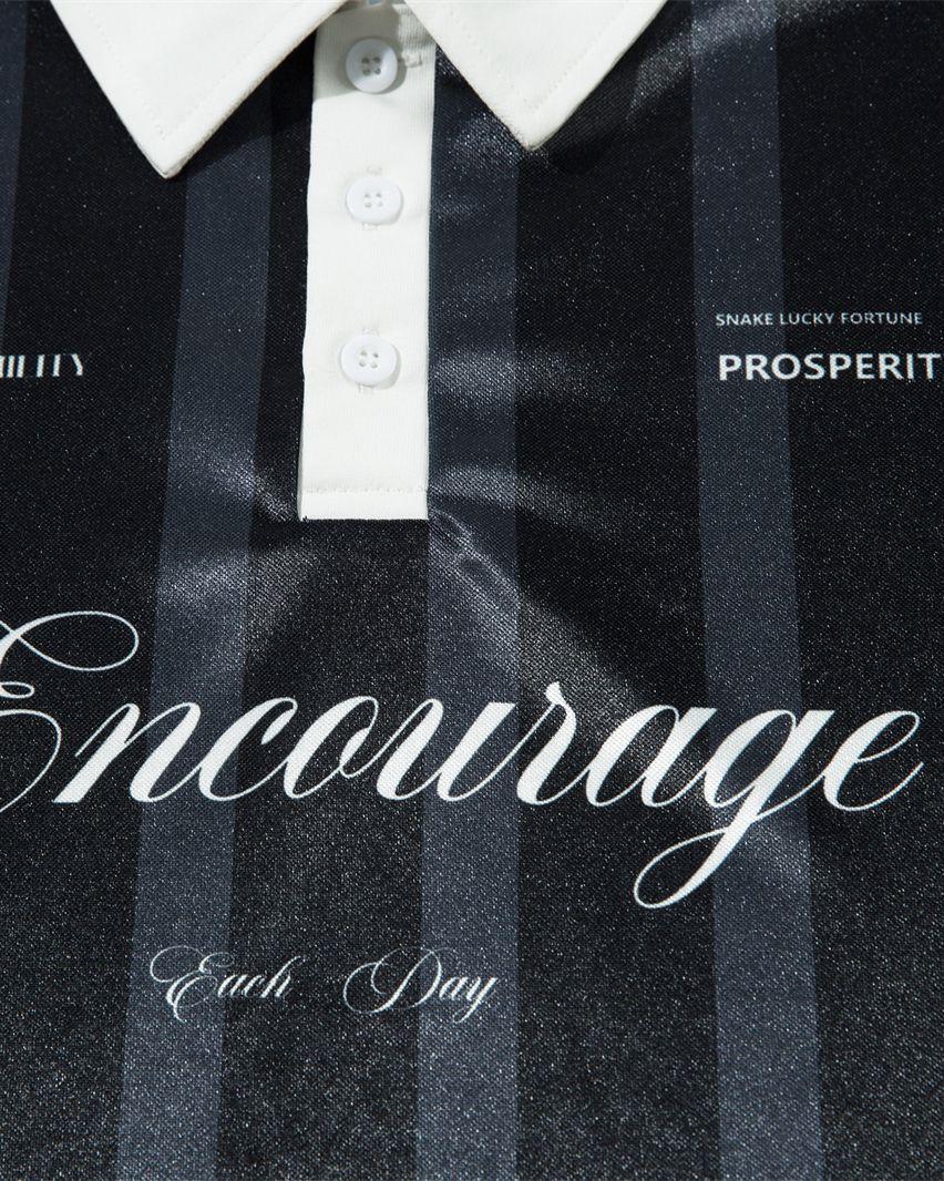 레트로 대비 스트라이프 반소매