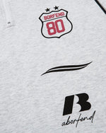 Lettering print half-zip short sleeves