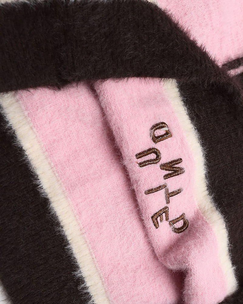 Retro contrasting color sweater