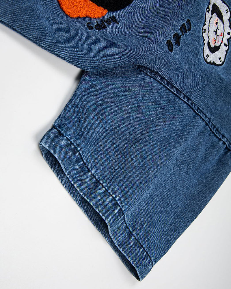 Retro contrast short-sleeved shirt