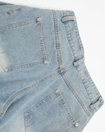 復古水洗牛仔長褲