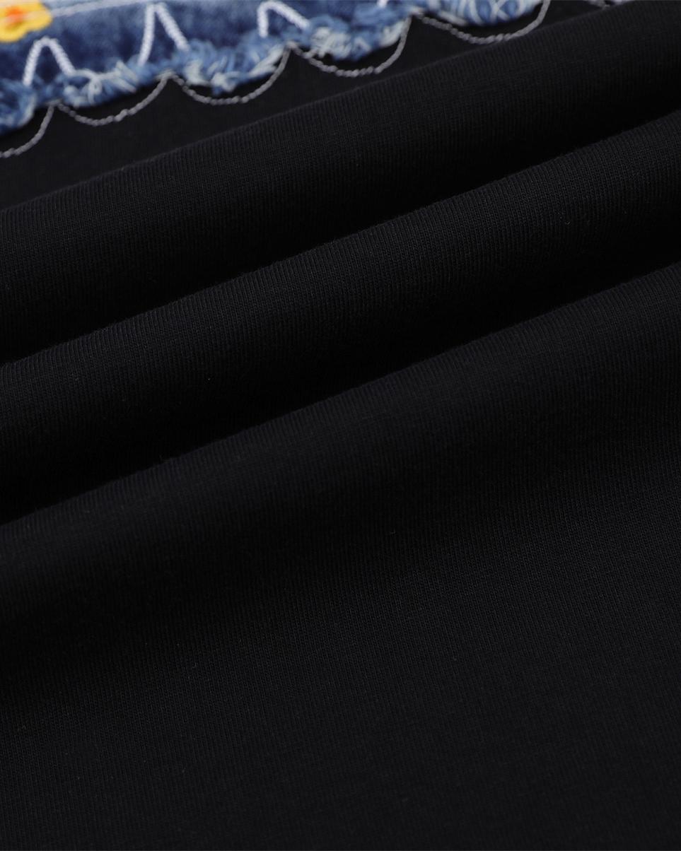 패치워크 자수 반소매