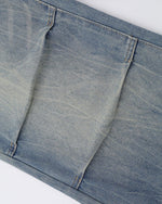 水洗直筒牛仔褲