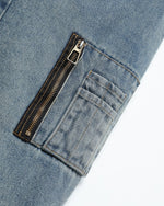 Patchwork cotton-padded denim jacket