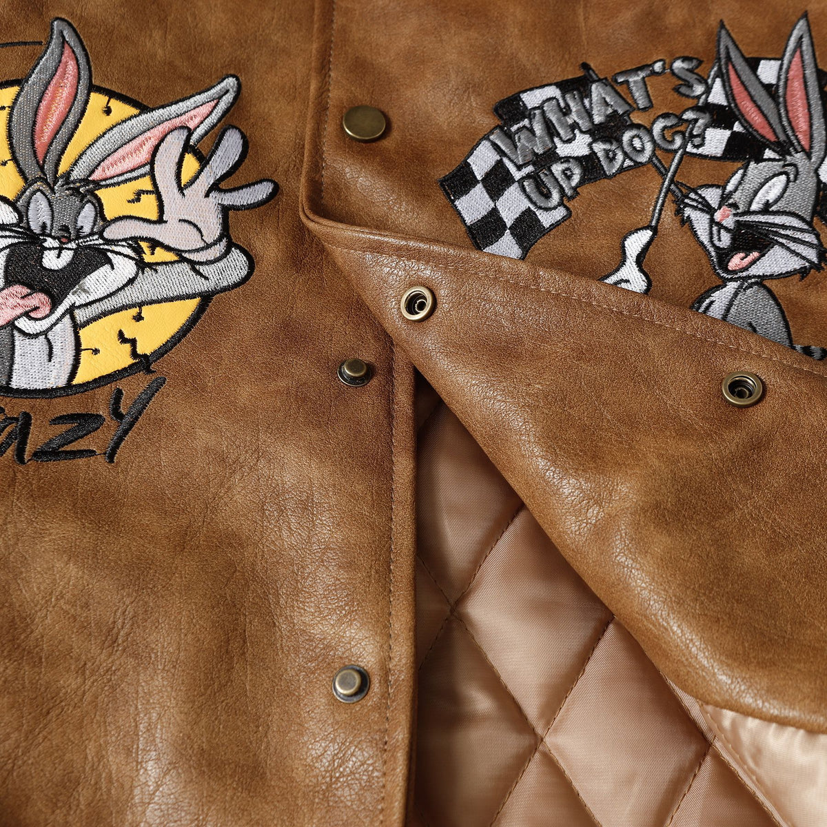 Cartoon embroidery padded jacket