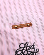 Vintage Striped Short Sleeve Shirt with Tie