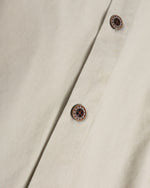 Embroidered zip-up short-sleeved shirt