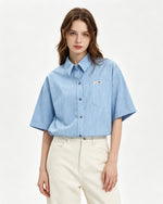 Casual striped short-sleeved shirt