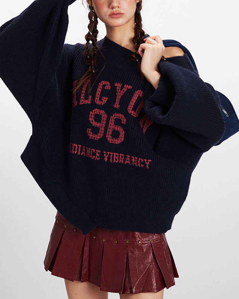 Retro short knit sweater