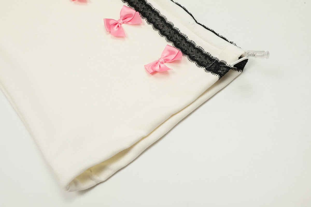 Cute embroidered casual trousers