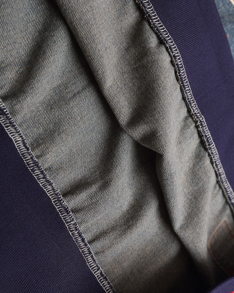 復古水洗刺綉牛仔衛衣