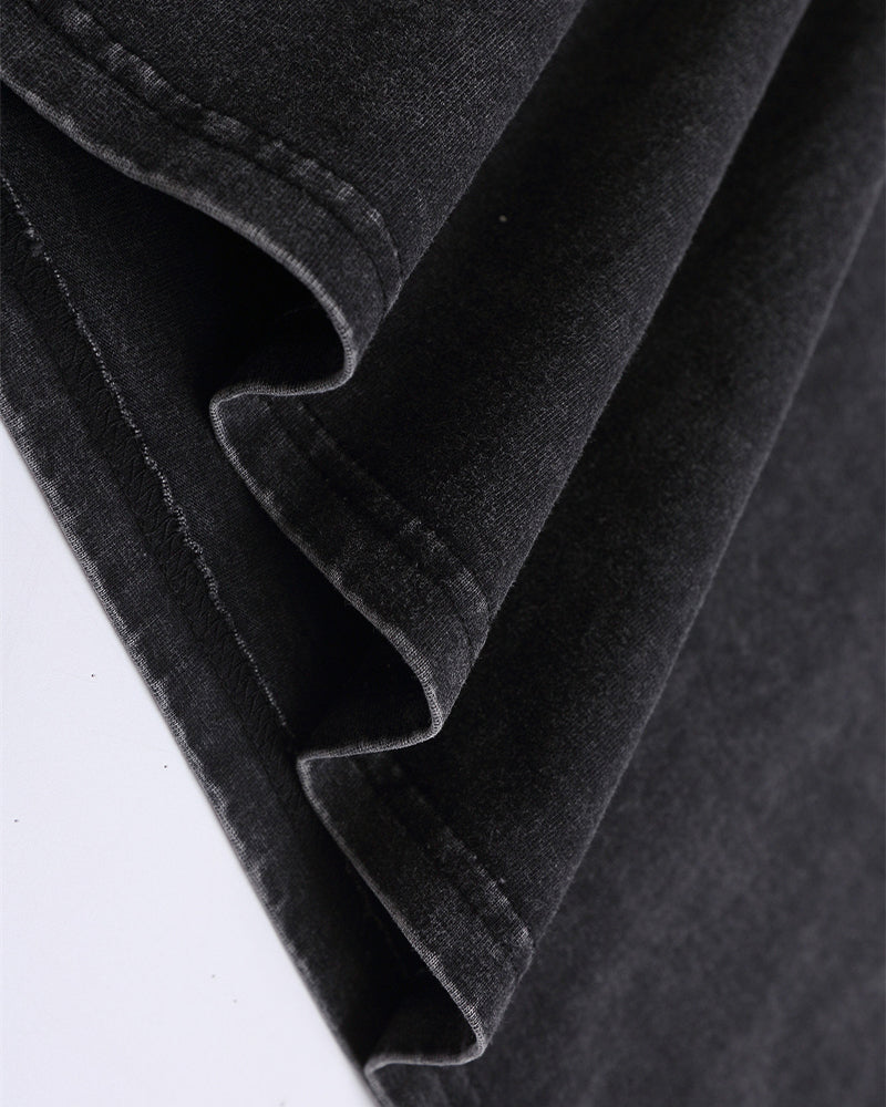 레트로 프린트 캐주얼 반팔