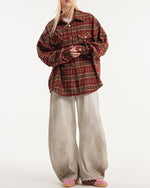 vintage plaid long sleeve shirt