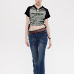 Retro raglan sleeve short sleeves (women's)