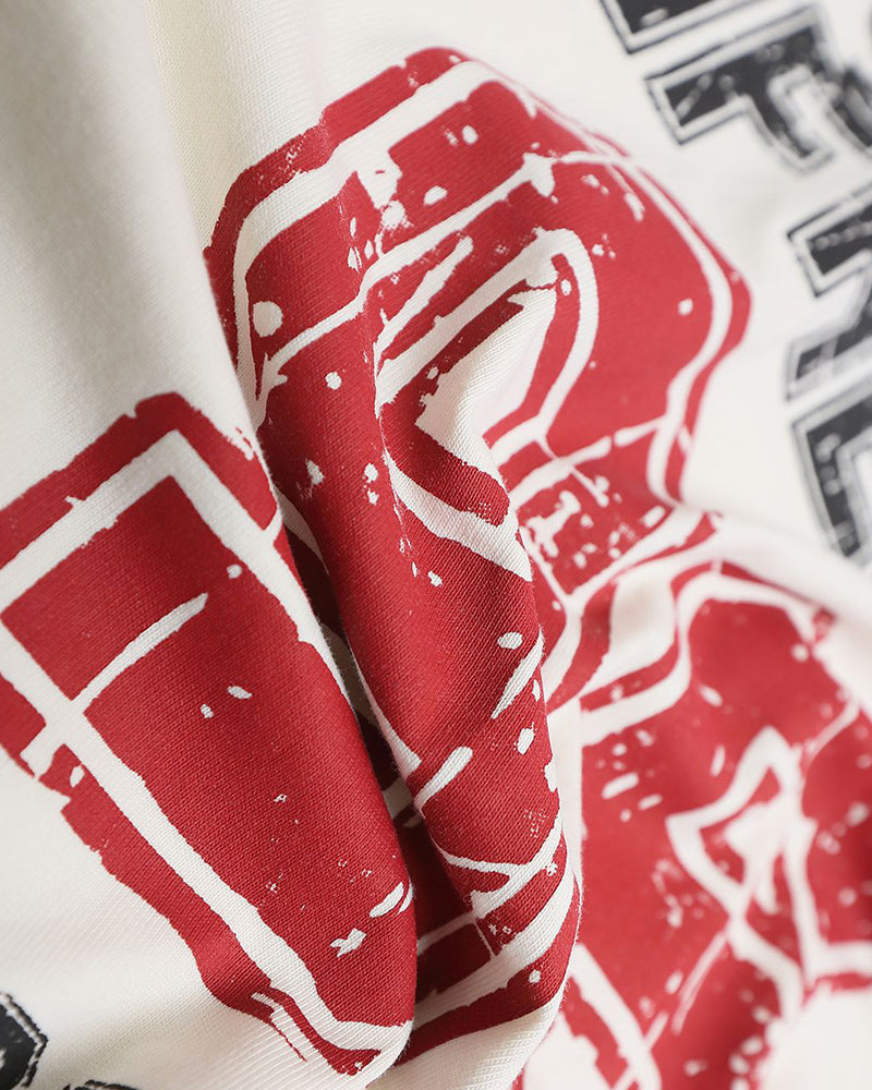 Printed letter short sleeves