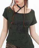 레트로 프린트 반소매