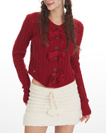 蝴蝶結長袖針織衫(女款)