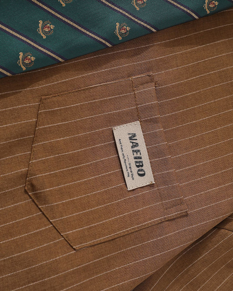 Striped short-sleeved shirt