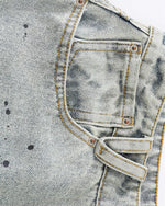 Distressed washed shorts