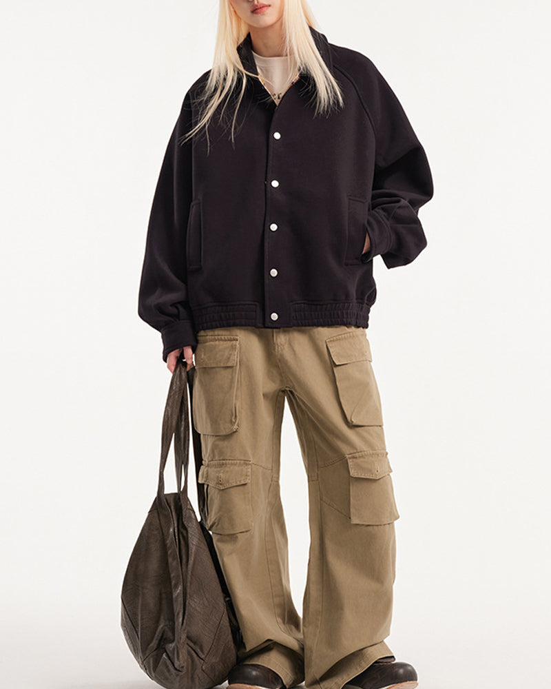 Solid color short coat