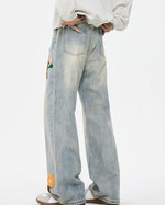 復古牛仔直筒長褲