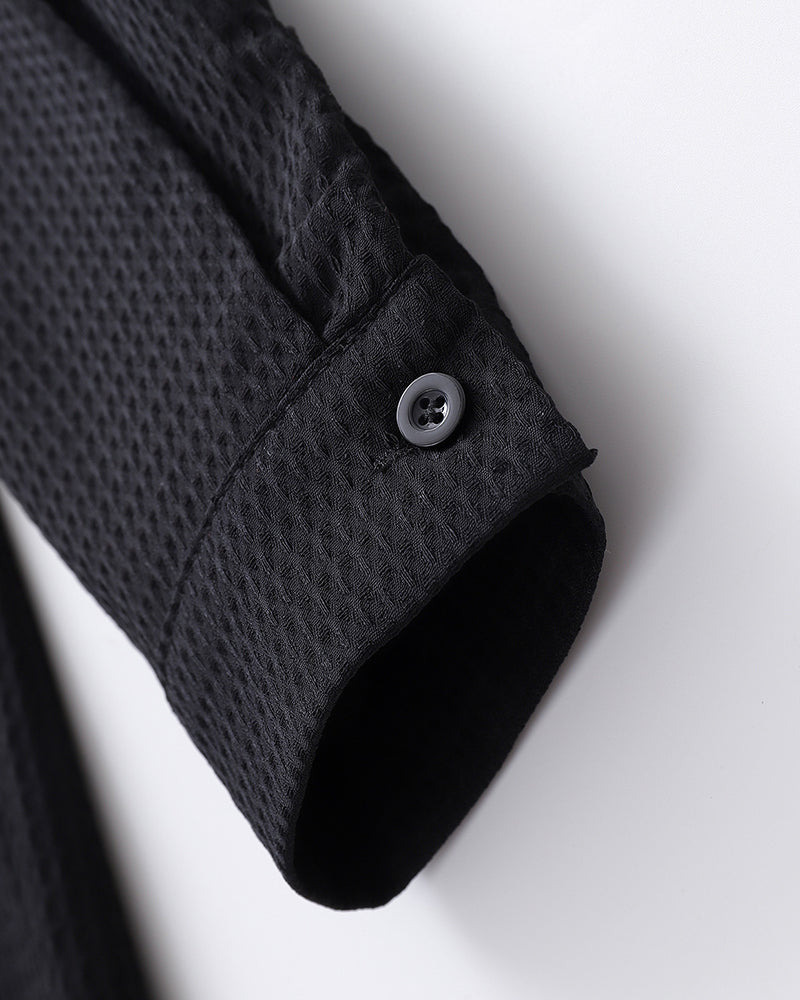 Floral embroidered long-sleeved shirt