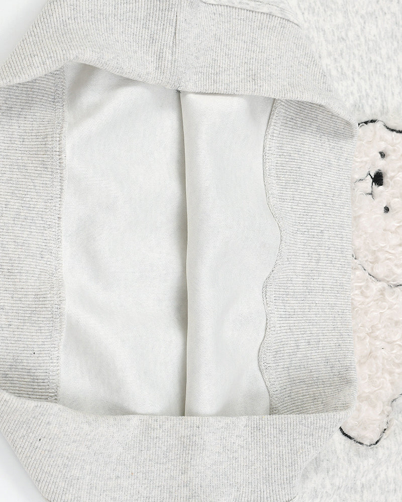 毛絨小狗假兩件polo衛衣