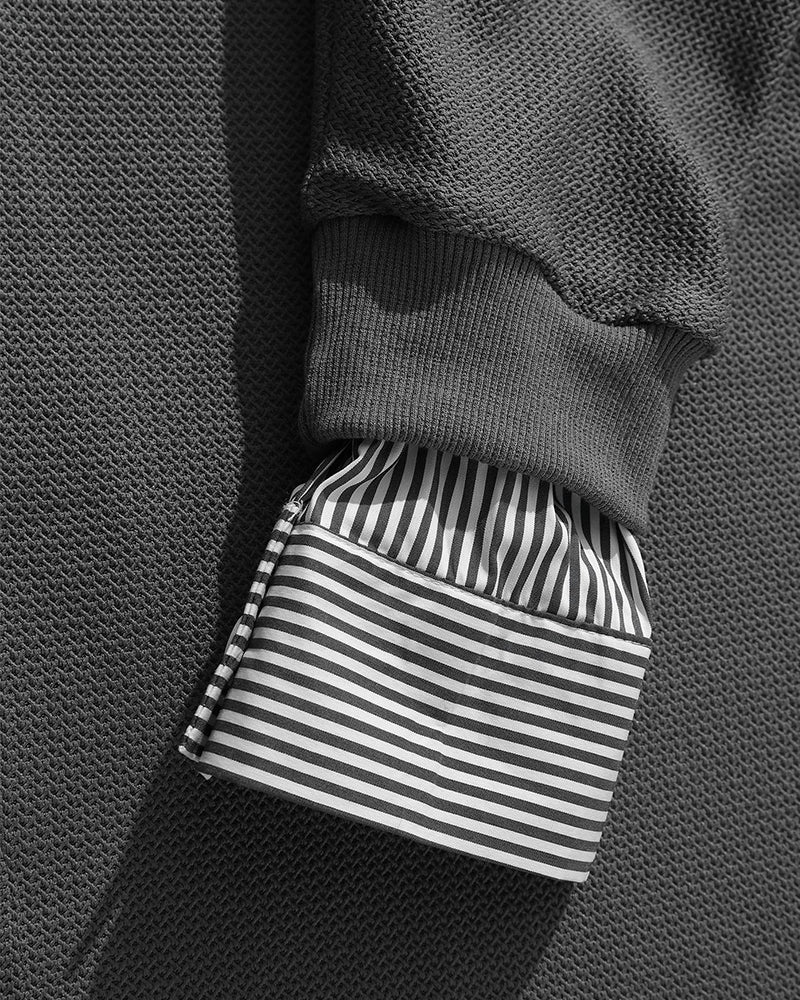 Beaded fake two-piece casual long sleeves