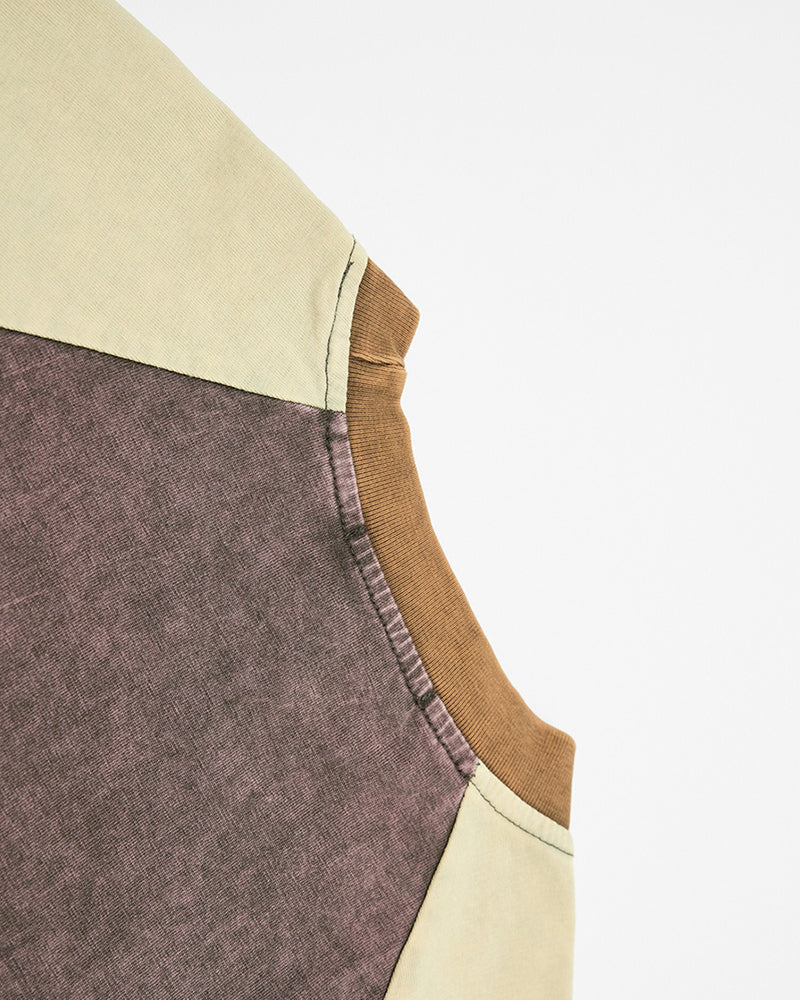 Color-blocked raglan short-sleeved shirt