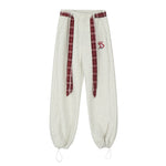 Vintage long belted casual trousers