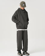 Retro half turtleneck hooded sweatshirt