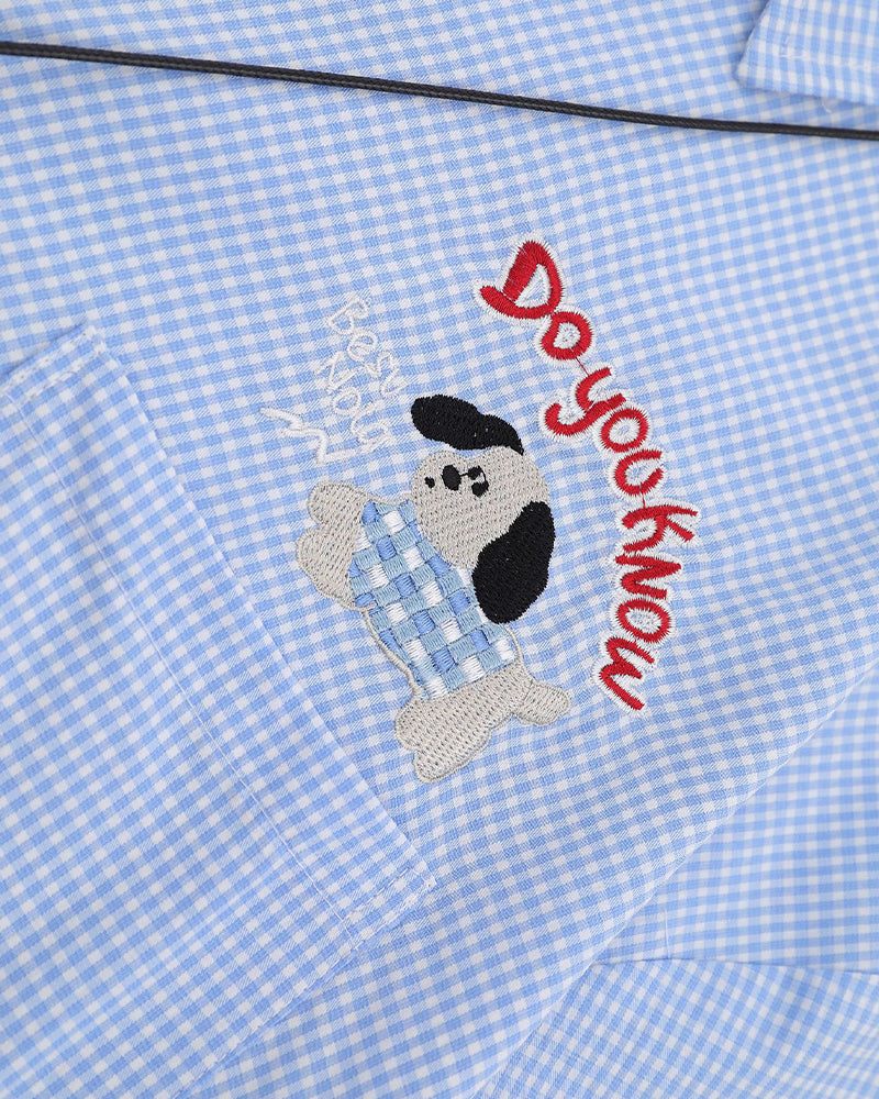 Cute embroidered short-sleeved shirt