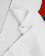 느슨한 대조적인 색상 디자인의 짧은 소매