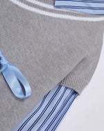 Fake two-piece striped sweater