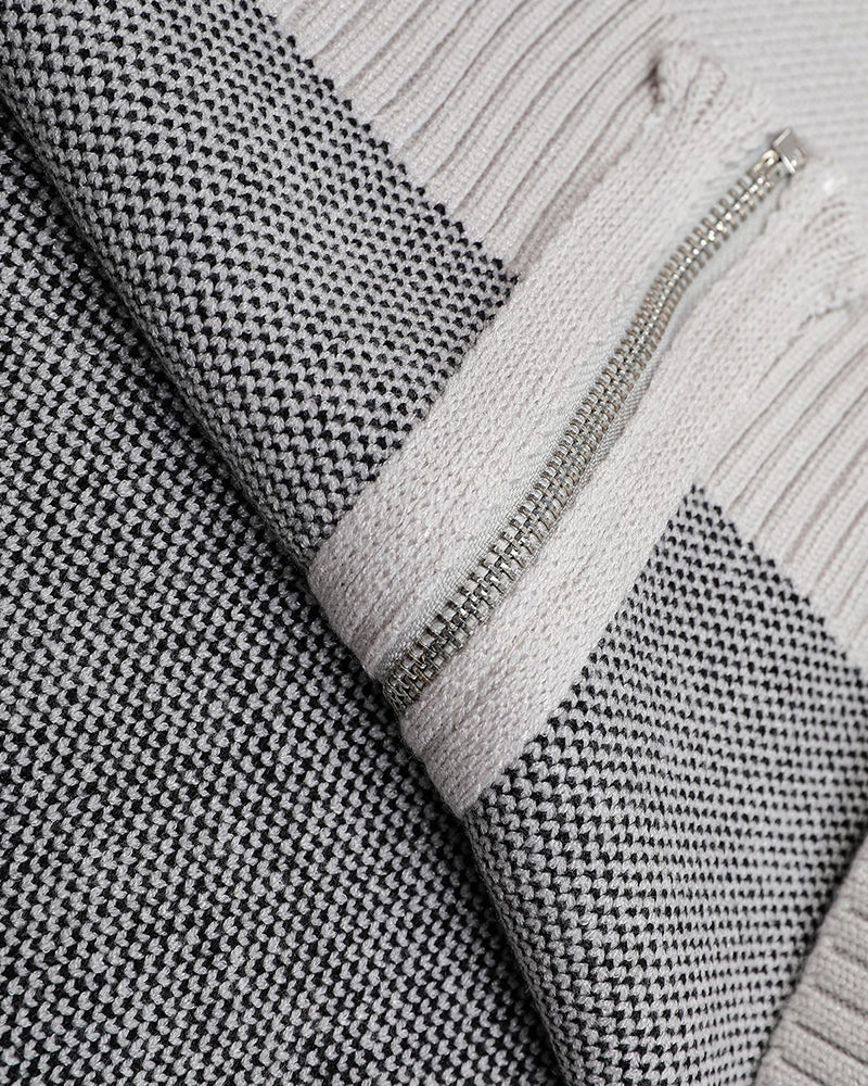 모터사이클 스타일 카디건 스웨터